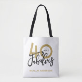 40 jaar en geweldig goud- en zwarte verjaardagsfee tote bag (Voorkant)