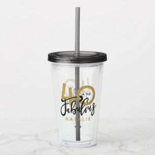 40 jaar en geweldig gouden en zwarte verjaardagsfe acryl drinkbeker
