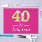 40 jaar en geweldig roze goudverjaardag tissuepapier (Craft)