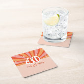 40 jaar en geweldig verjaardagsfeest kartonnen onderzetters (Insitu)