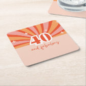 40 jaar en geweldig verjaardagsfeest kartonnen onderzetters (Schuin)