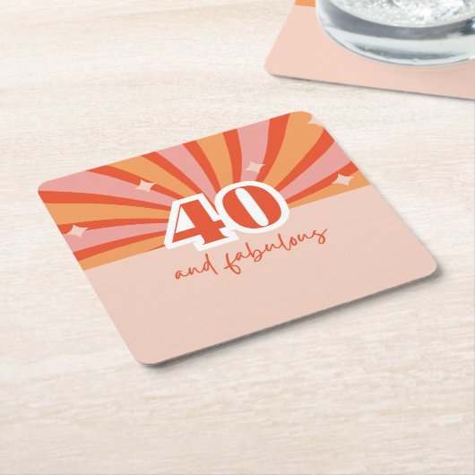 40 jaar en geweldig verjaardagsfeest kartonnen onderzetters (Schuin)