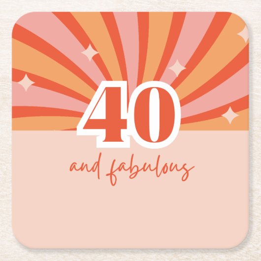 40 jaar en geweldig verjaardagsfeest kartonnen onderzetters (Voorkant)