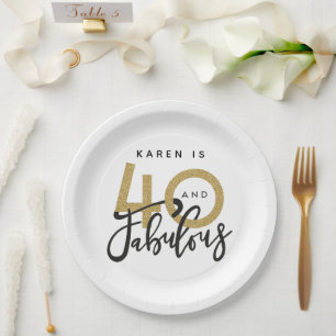 40 jaar en geweldig verjaardagsfeest papieren bordje