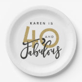 40 jaar en geweldig verjaardagsfeest papieren bordje (Voorkant)