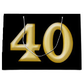 40 jaar en geweldig zwarte goudverjaardag large cadeautasje (Voorkant)
