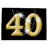 40 jaar en geweldig zwarte goudverjaardag large cadeautasje (Achterkant)