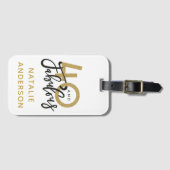 40 jaar en geweldige gouden en zwarte verjaardag  bagagelabel (Voorkant (horizontaal))