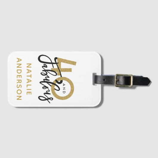 40 jaar en geweldige gouden en zwarte verjaardag  bagagelabel (Voorkant (horizontaal))