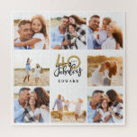 40 jaar en geweldige gouden zwarte fotoverjaardag legpuzzel<br><div class="desc">Viel je 40ste verjaardag in stijl met dit zwarte en gouden effect 40ste verjaardagsontwerp. Een modern ontwerp met manuscripttekst en gewaagde grafiek. Verander de kleur om aan te passen. Een deel van een collectie.</div>