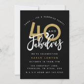 40 jaar en geweldige verrassingsfeestuitnodiging kaart (Voorkant)