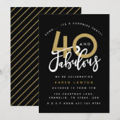 40 jaar en geweldige verrassingsfeestuitnodiging kaart (Voorkant / Achterkant)