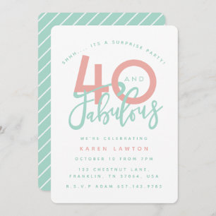 40 jaar en geweldige verrassingsfeestuitnodiging kaart