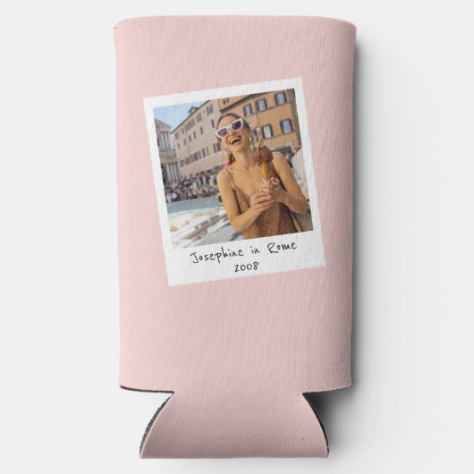 40 jaar en prachtige roze fotoverjaardag seltzer blikjeskoeler (Achterkant)