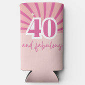 40 jaar en prachtige roze fotoverjaardag seltzer blikjeskoeler (Voorkant)