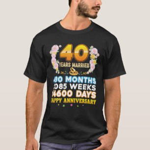 40 jaar gehuwd Happy 40th Wedding Jubileum Cou T-shirt