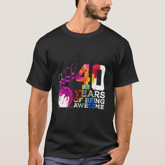 40 JAAR GEWELDIGE BOWLEN 40E VERJAARDAG LO T-SHIRT (Voorkant)