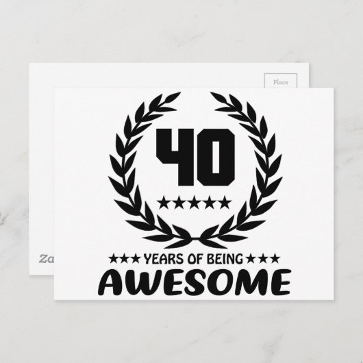 40 jaar Geweldige Briefkaart (Voorkant / Achterkant)