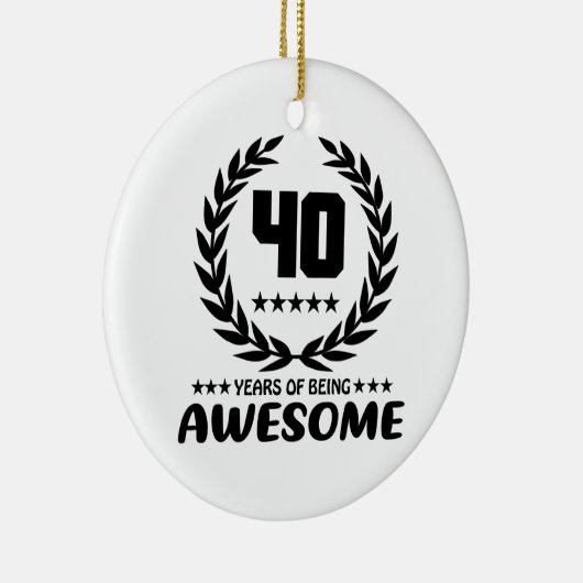 40 jaar Geweldige Keramisch Ornament (Rechts)