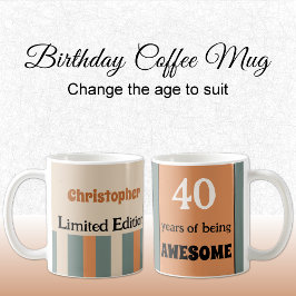 40 jaar geweldige naam oranje groen koffiemok