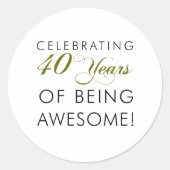 40 jaar Geweldige Ronde Sticker (Voorkant)