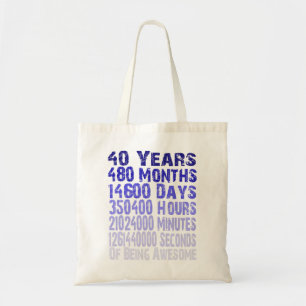 40 jaar geweldige sinds 40 jaar tote bag