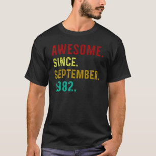 40 jaar Geweldige sinds september 1982 Vintage 40e T-shirt
