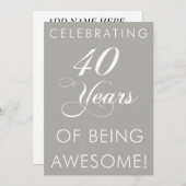 40 jaar Geweldige uitgenodigd zijn Kaart (Voorkant / Achterkant)