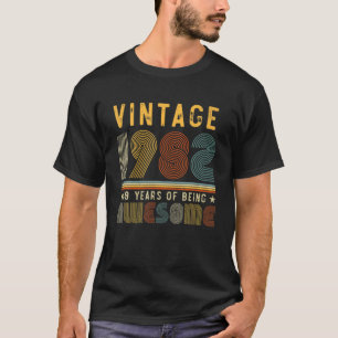 40 jaar Geweldige Vintage 1982 Mannen 40e bi T-shirt