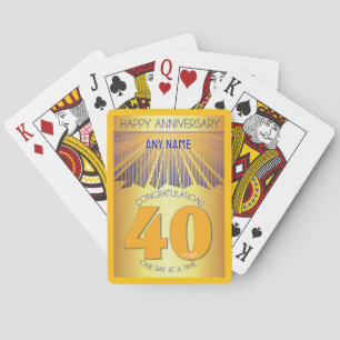 40 Jaar Golden Ray 12 Stappen Aangepaste NAAM Pokerkaarten