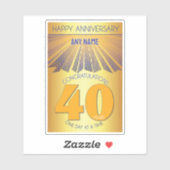 40 Jaar | Gouden Straal 12 Stappen AANGEPASTE NAAM Sticker (Vel)