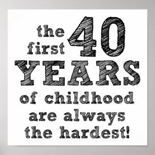 40 Jaar Grappige Poster over de Kindertijd