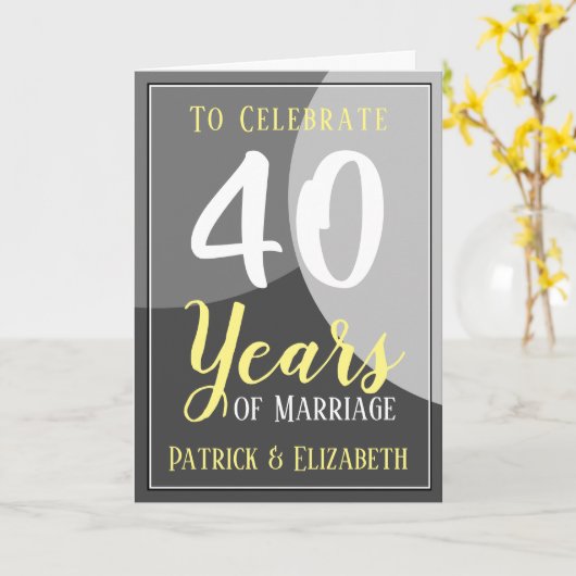 40 jaar huwelijk vieren kaart (Gele Bloem)