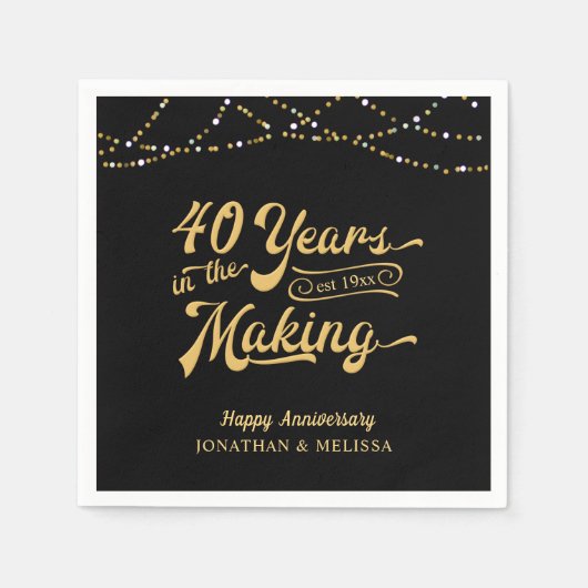 40 JAAR IN DE 40e Jubileum LICHTEN Servet (Voorkant)