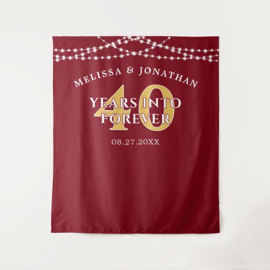 40 JAAR IN DE EEUWIGHEID Ruby Jubileum Achtergrond Wandkleed (Voorkant)