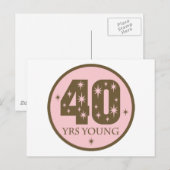 40 Jaar Jonge 40ste Verjaardag Gift Briefkaart (Voorkant / Achterkant)