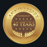 40 jaar Jubileum Celebration Gold Medal Magneet<br><div class="desc">40 jaar feest viering gouden prijs met een laurel-groet.</div>