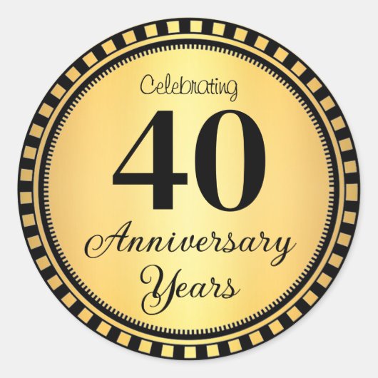 40 jaar Jubileum envelopzegel Ronde Sticker (Voorkant)