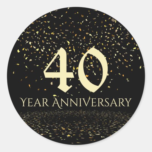 40 jaar Jubileum envelopzegel Ronde Sticker (Voorkant)