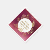 40 jaar Jubileum Gold Floral Ruby Wedding Servet (Hoek)