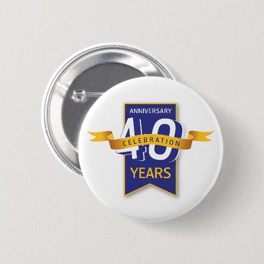 40 jaar Jubileum ontwerpen Ronde Button 5,7 Cm (Voorkant /achterkant)