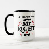 40 jaar Jubileum van de heer Right Husband Mok (Links)