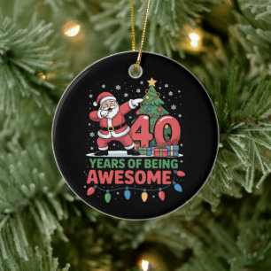 40 Jaar Kerst Verjaardag Kerstman Dabbing Kerstmis Keramisch Ornament