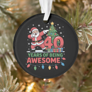 40 Jaar Kerst Verjaardag Kerstman Dabbing Kerstmis Ornament