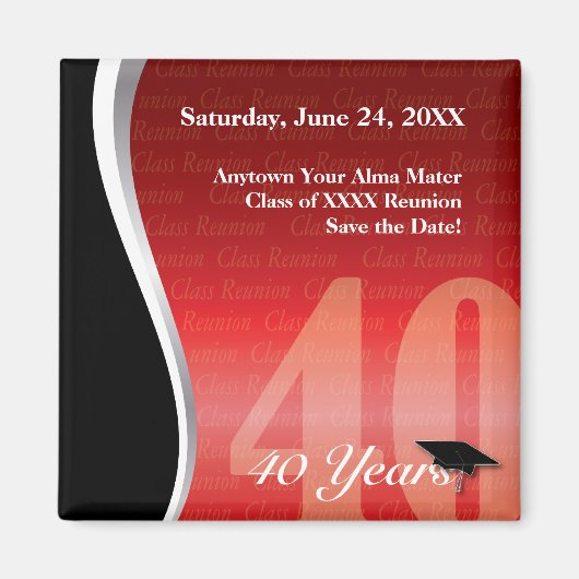 40 jaar klasse reünie magneet (Voorkant)
