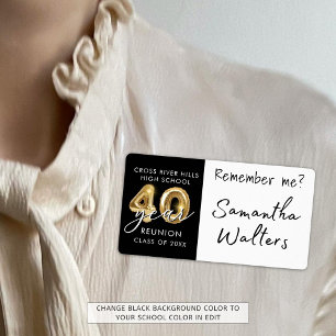 40 jaar klasse reünie naamplaatje Remember Me Etiket