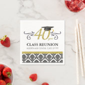 40 Jaar Klasse Reünie Servetten - Zwart en Goud (Insitu)