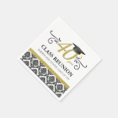 40 Jaar Klasse Reünie Servetten - Zwart en Goud (Hoek)