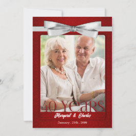 40 jaar lang Jubileum Ruby Red en White Kaart