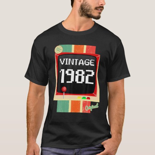 40 jaar Man 1982 gamerconsole / Vintage T-shirt (Voorkant)